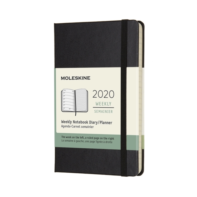 2020 12 MONTH POCKET WEEKLY DIARY BLACK