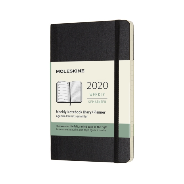 2020 12 MONTH POCKET WEEKLY DIARY BLACK