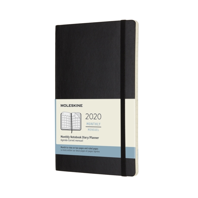 2020 12 MONTH LARGE MONTHLY DIARY BLACK