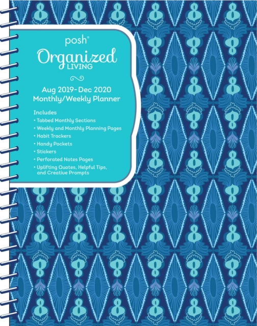Posh: Organized Living Blue Lagoon 2019-2020 Monthly/Weekly Diary Planner