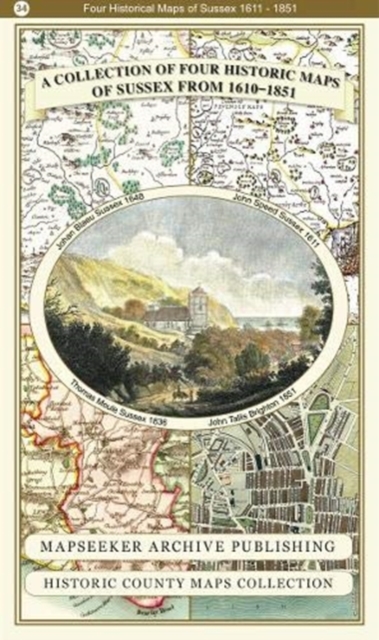 Collection of Four Historic Maps of Sussex from 1611 - 1851