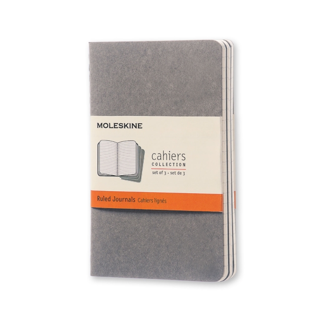 Moleskine Pebble Grey Ruled Cahier Pocket Journal (3 Set)