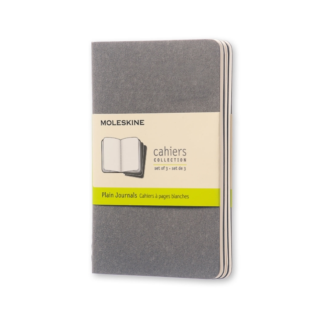 Moleskine Pebble Grey Plain Cahier Pocket Journal (3 Set)