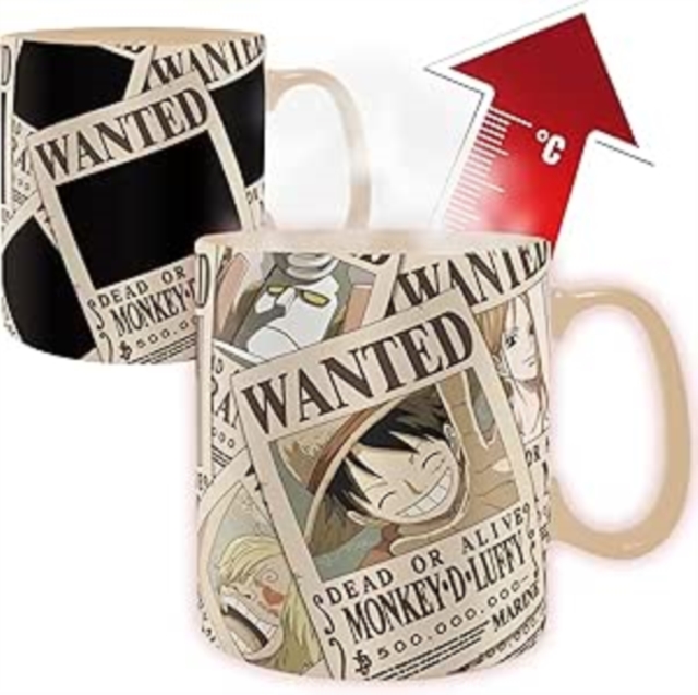 ONE PIECE - Mug Heat Change - 460 ml - Wanted - cardboard box