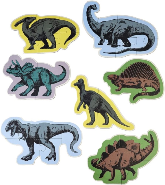 Set of 7 dinosaur puzzles - Prehistoric Land