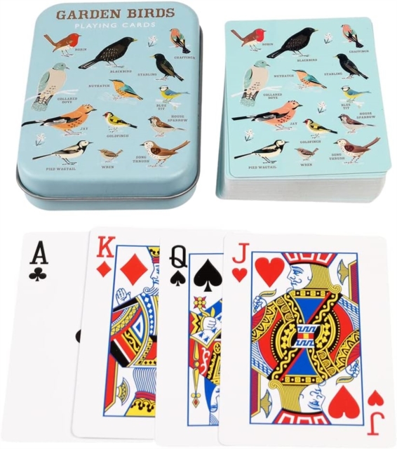 Playing cards in a tin - Garden Birds