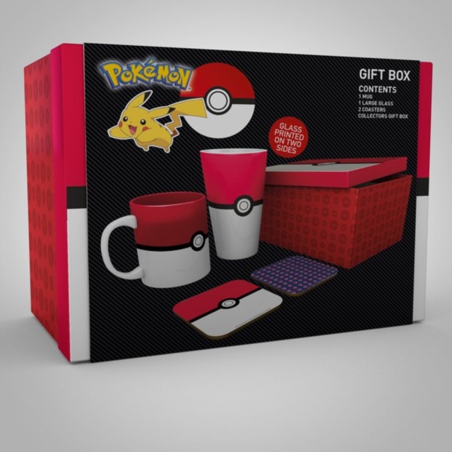 Pokemon Gift Set - Glass XXL - Mug - Coasters Pokeball