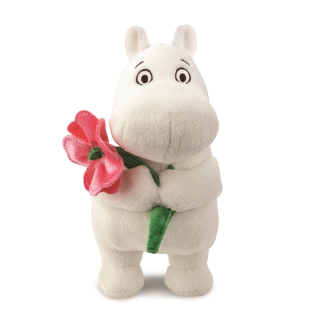 Moomin Standing with Pink Flower Plush Toy