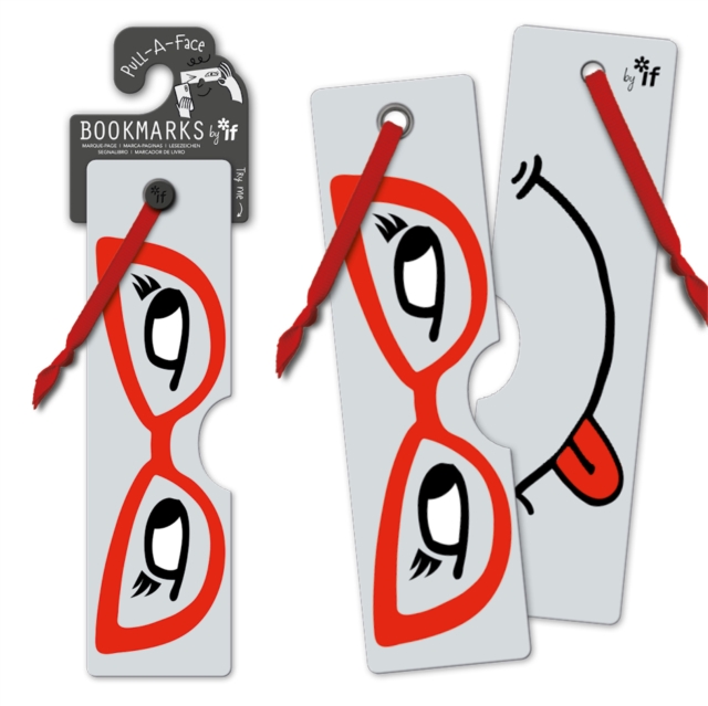 Pull - a - Face Bookmarks - Red Glasses