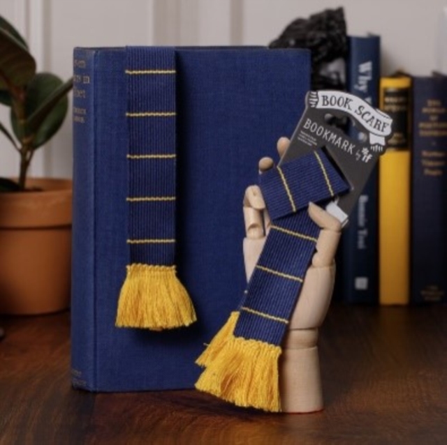 Book Scarf Bookmark - Navy & Yellow