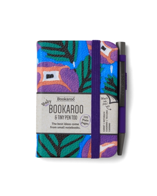 Bookaroo - A7 Baby Notebook & Pen - Purple & Turq - Floral