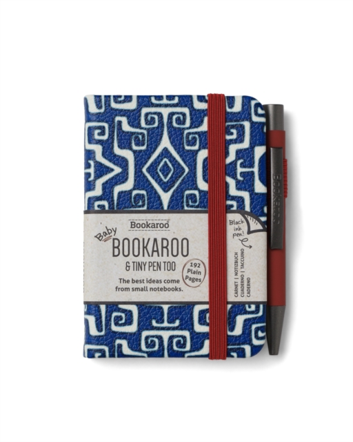 Bookaroo - A7 Baby Notebook & Pen - Navy & Dark Red - Aztec