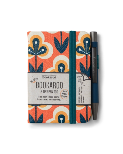 Bookaroo - A7 Baby Notebook & Pen - Teal & Orange - Retro