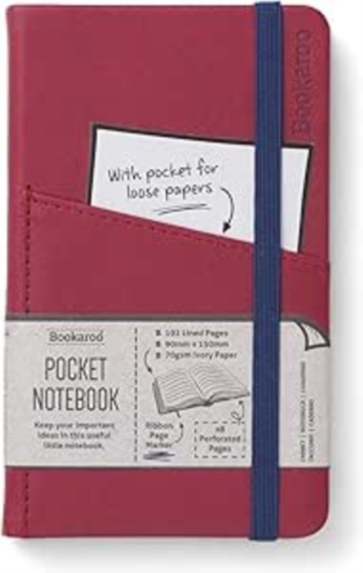 Bookaroo Pocket Notebook (A6) Journal - Dark Red