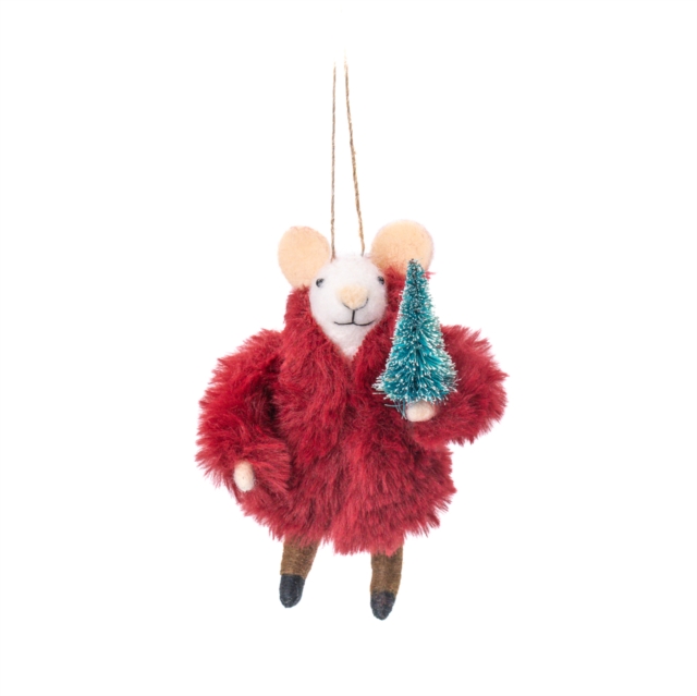 Mouse in Fur Coat with Tree