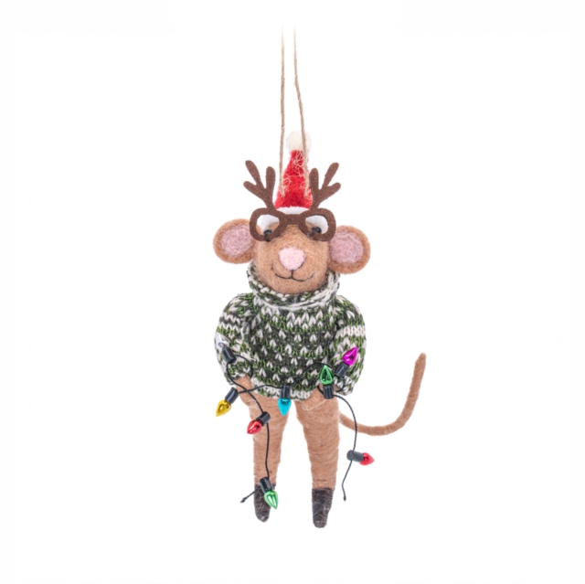 Christmas Party Mouse Felt Decoration
