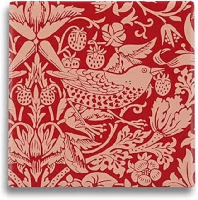 Coaster Single Ceramic - ACS William Morris (Raspberry)