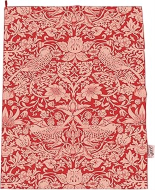Tea Towel Recycled Cotton - ACS William Morris (Raspberry)