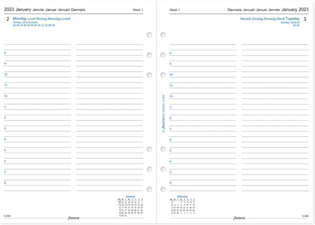 Filofax A5 day per page 5 language appointments diary - 2023
