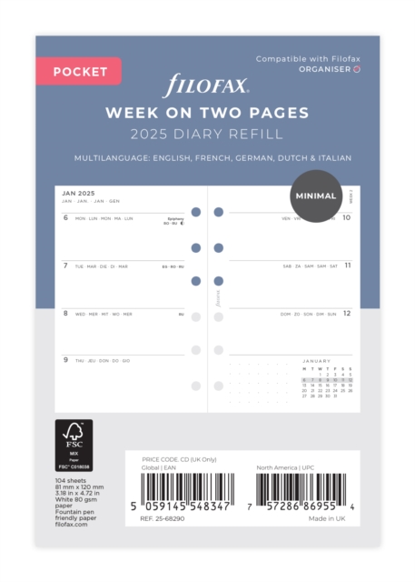 Pocket Minimal week on two pages 2025