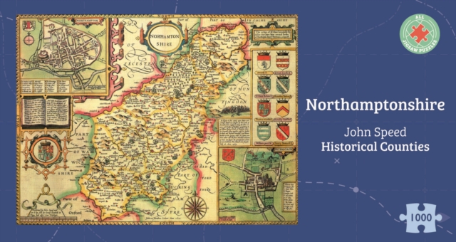 Northamptonshire Historical 1610 Map 1000 Piece Puzzle