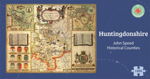 Huntingdonshire Historical 1610 Map 1000 Piece Puzzle