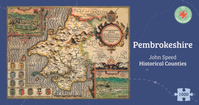 Pembrokeshire Historical 1610 Map 1000 Piece Puzzle