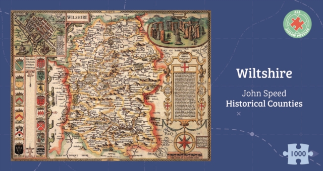 Wiltshire Historical 1610 Map 1000 Piece Puzzle