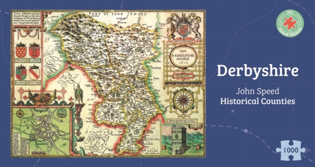 Derbyshire Historical 1610 Map 1000 Piece Puzzle