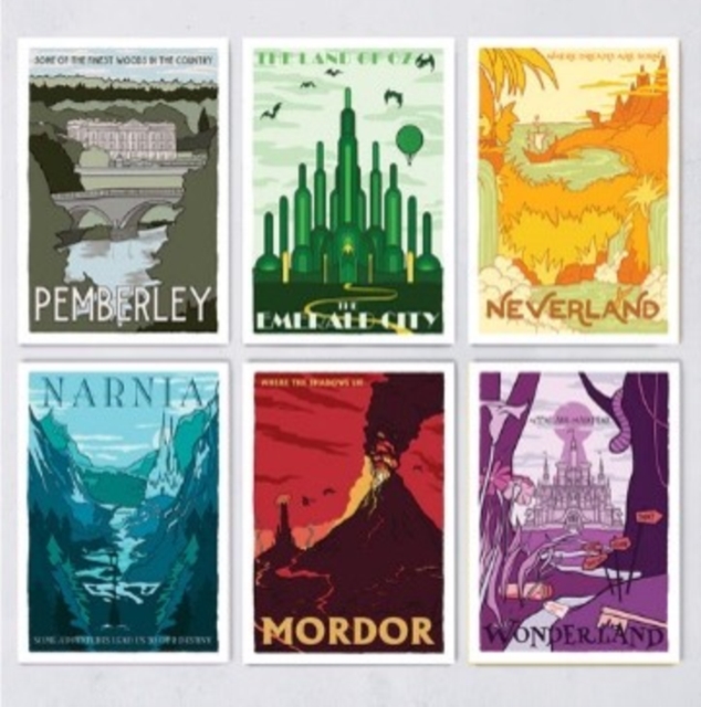 Fictional Travel Poster - 12 Postcard Set