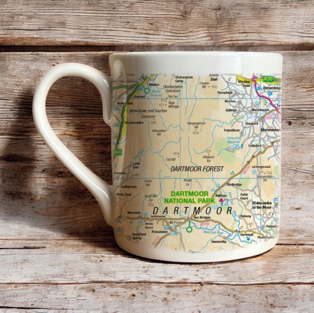 OS Map Bone China Mug - Dartmoor National Park
