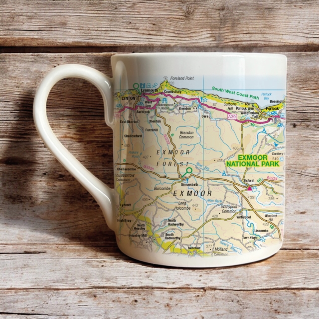 OS Map Bone China Mug - Exmoor National Park