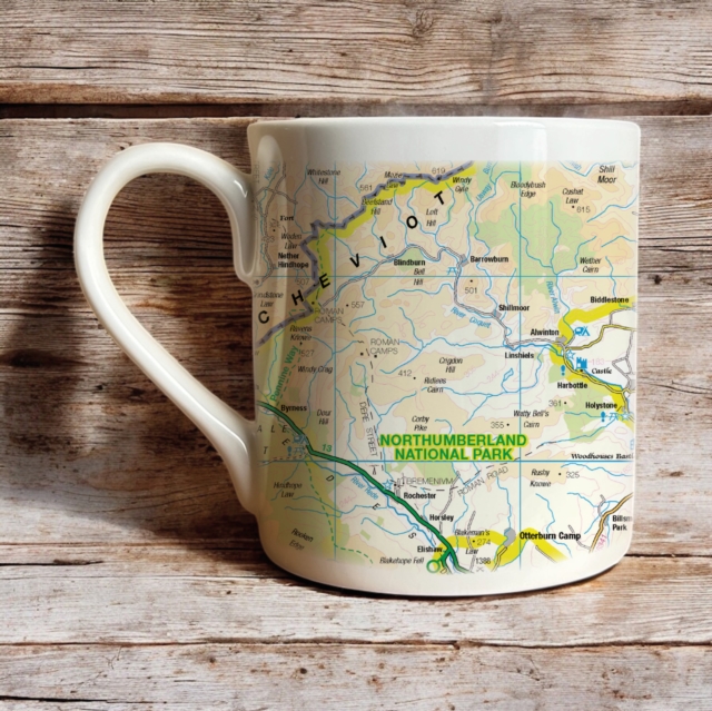 OS Map Bone China Mug - Northumberland National Park