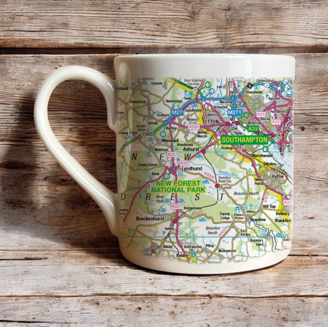 OS Map Bone China Mug - New Forest National Park