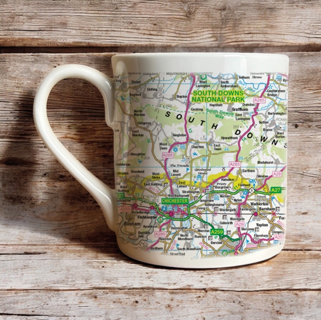 OS Map Bone China Mug - South Downs National Park