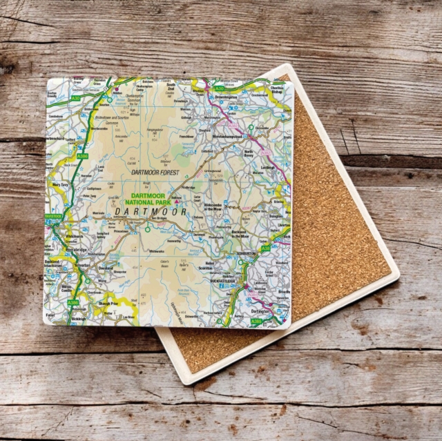 OS Map Ceramic Single Coaster - Dartmoor National Park