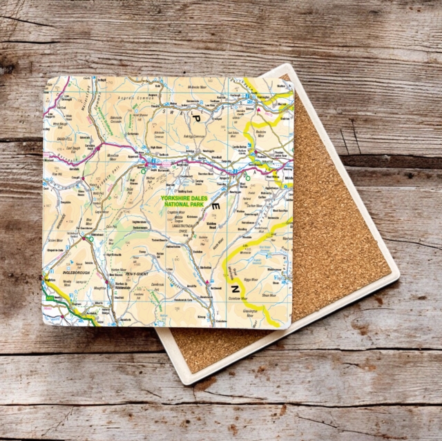 OS Map Ceramic Single Coaster - Yorkshire Dales National Park