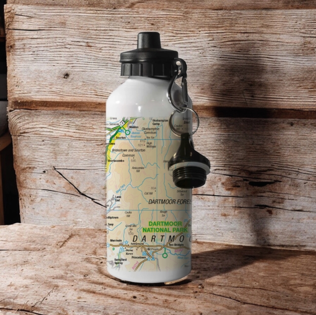 OS Map 600ml Metal Water Bottle - Dartmoor National Park