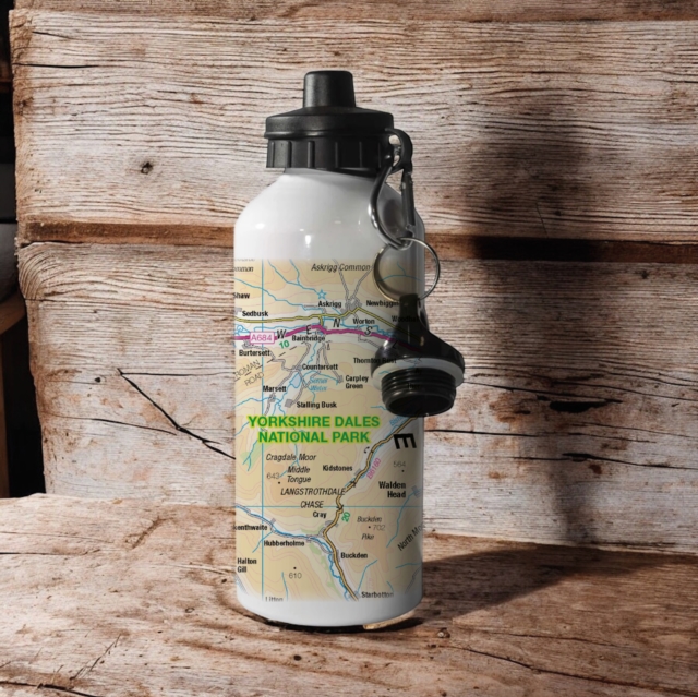 OS Map 600ml Metal Water Bottle - Yorkshire Dales National Park