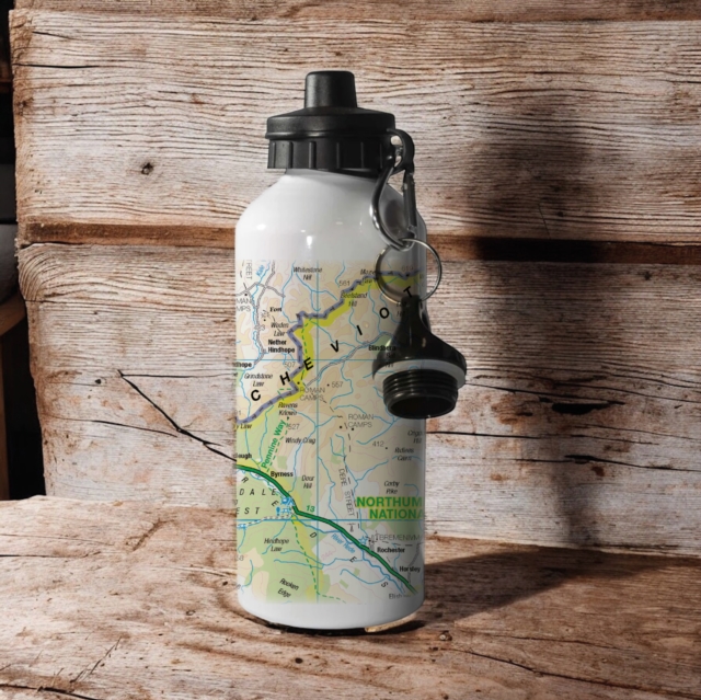 OS Map 600ml Metal Water Bottle - Northumberland National Park
