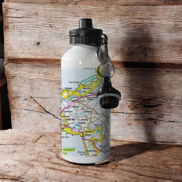 OS Map 600ml Metal Water Bottle - Pembrokeshire Coast National Park