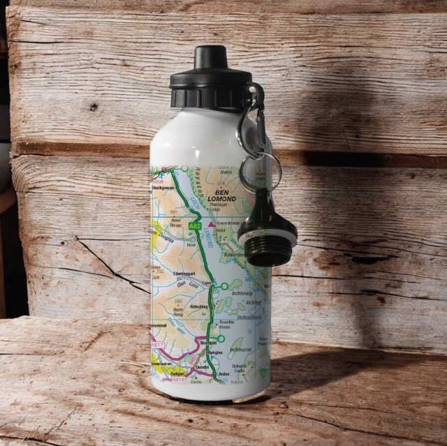 OS Map 600ml Metal Water Bottle - Loch Lomond and The Trossachs National Park