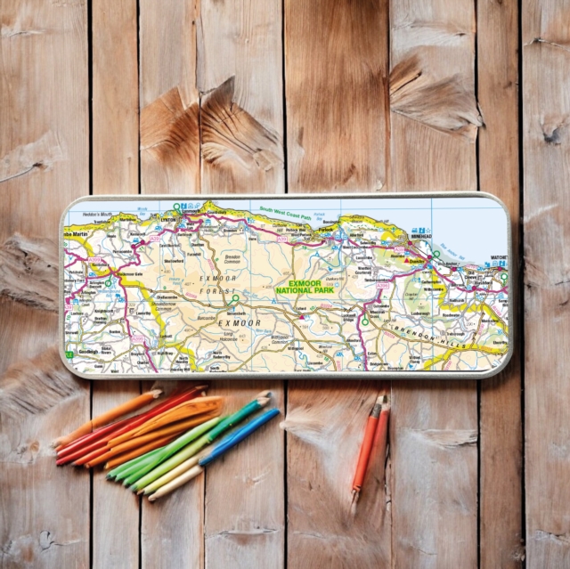 OS Map Metal Pencil Tin - Exmoor National Park