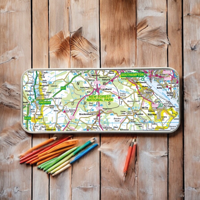 OS Map Metal Pencil Tin - New Forest National Park