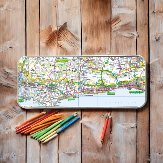 OS Map Metal Pencil Tin - South Downs National Park