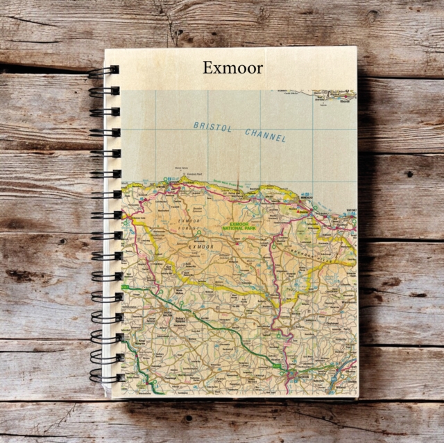 OS Map Wooden Lined Notebook - Exmoor National Park