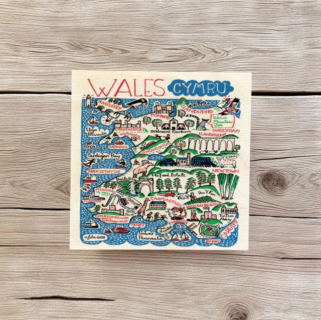 Julia Gash Wooden Coaster - Wales