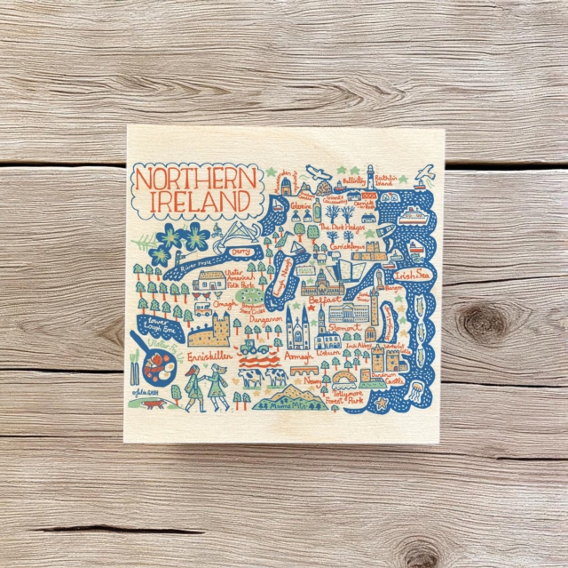 Julia Gash Wooden Coaster - Northern Ireland