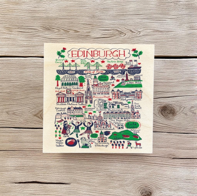 Julia Gash Wooden Coaster - Edinburgh