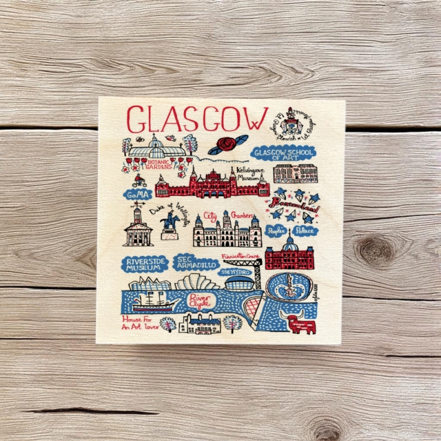 Julia Gash Wooden Coaster - Glasgow